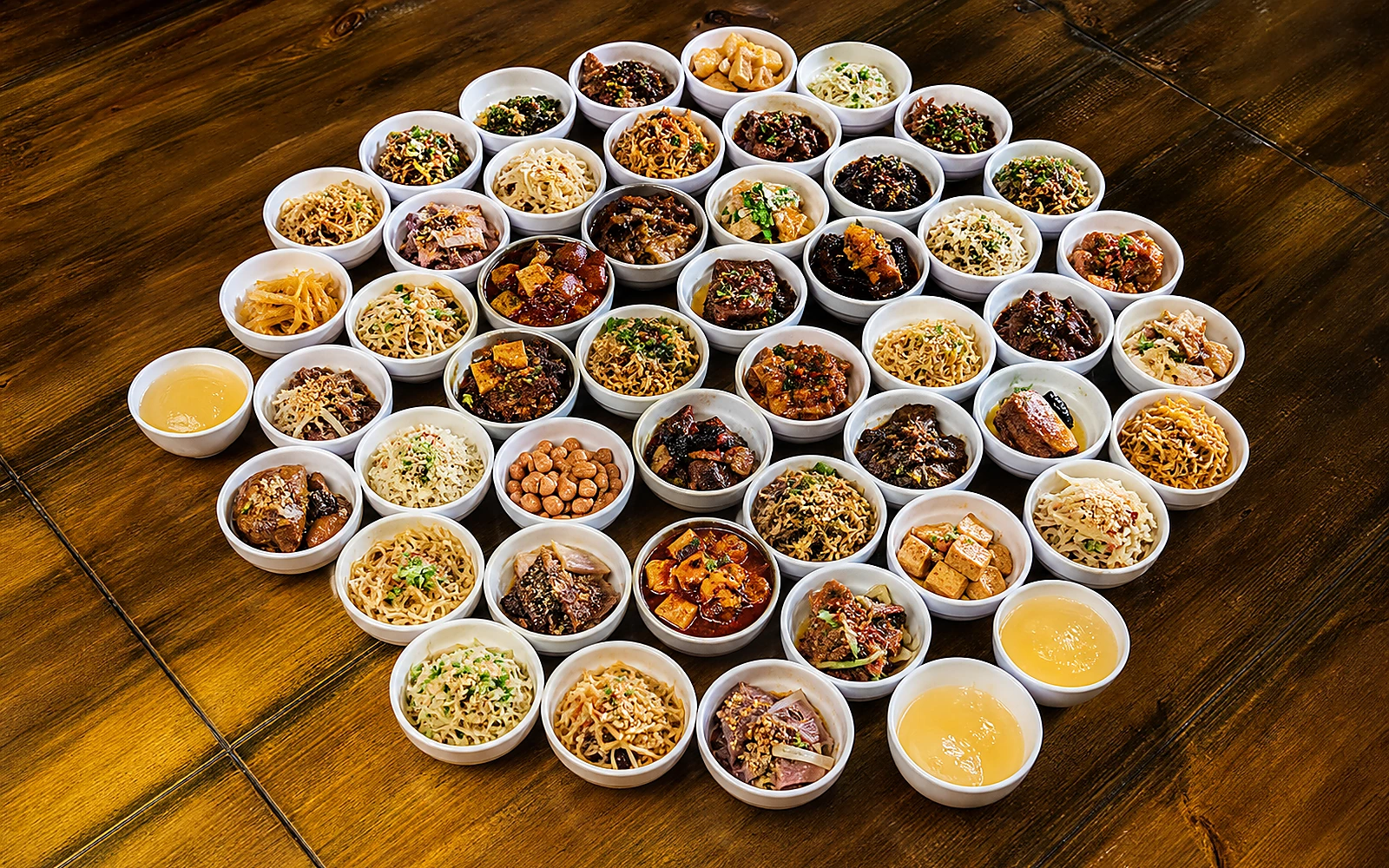 A spread of regional dishes at the Sichuan Cuisine Museum